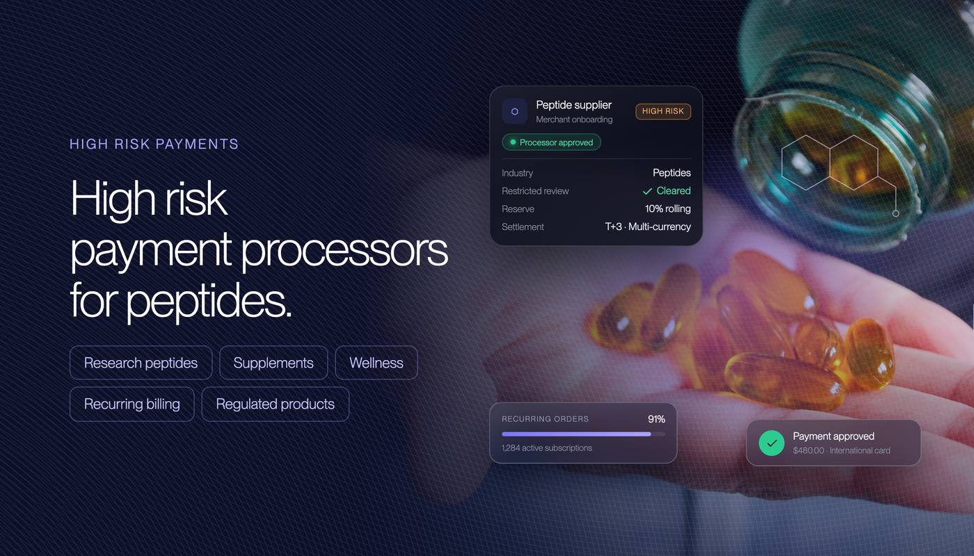 High Risk Payment Processors for Peptides in 2026