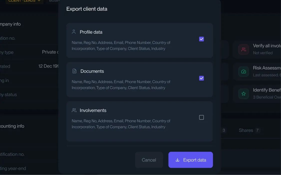 Export results and data any time