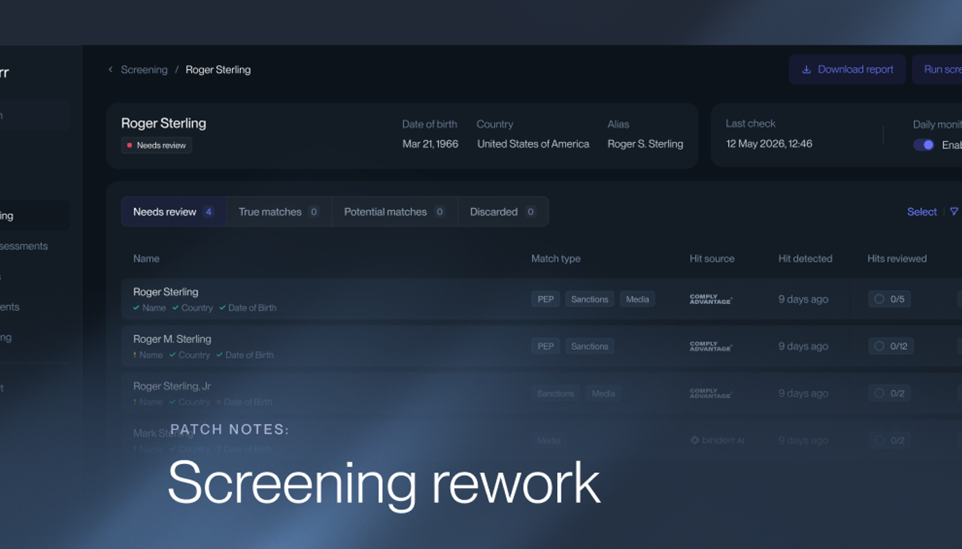 Binderr Patch Notes – Screening Rework